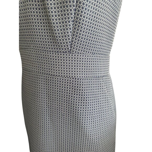 BANANA REPUBLIC Blue White Patterned Work Cocktail Dress Size 6P - Picture 4 of 11